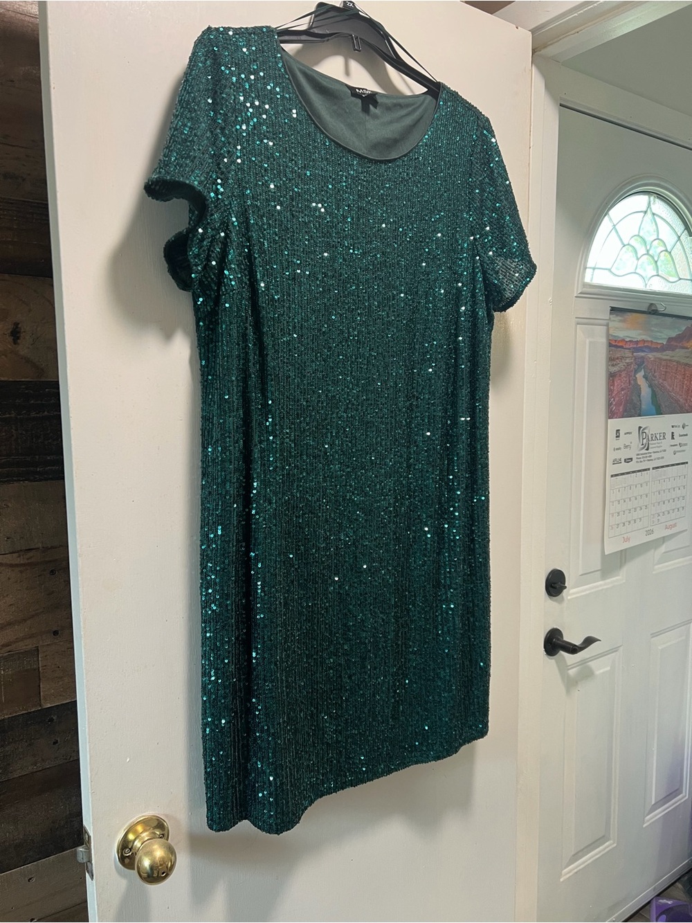 MSK Emerald Sequin Midi Dress